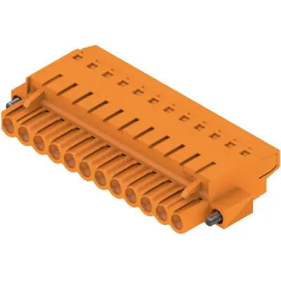 Pin header, 12 pole, pitch 5.08 mm, straight, orange, 1844090000 - 1