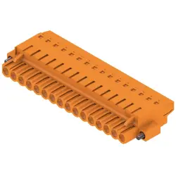 Pin header, 16 pole, pitch 5.08 mm, straight, orange, 1844130000