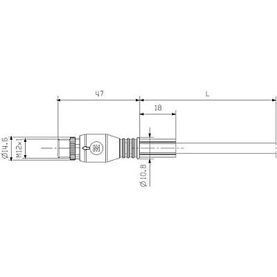Sensor actuator cable, M12-cable plug, straight to open end, 4 pole, 7.5 m, PUR, black, 4 A, 9456100750 - 2