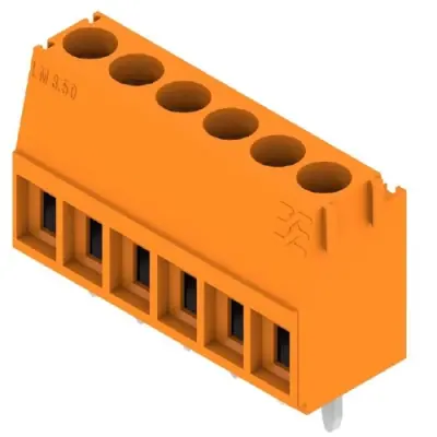 PCB terminal, 6 pole, pitch 3.5 mm, AWG 28-14, 10 A, screw connection, orange, 1845050000 - 1