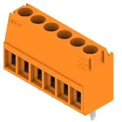 PCB terminal, 6 pole, pitch 3.5 mm, AWG 28-14, 10 A, screw connection, orange, 1845050000