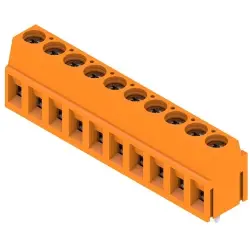 PCB terminal, 10 pole, pitch 5 mm, AWG 24-14, 15 A, screw connection, orange, 1845360000