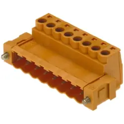Pin header, 6 pole, pitch 5.08 mm, straight, orange, 1846250000