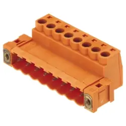 Pin header, 15 pole, pitch 5.08 mm, straight, orange, 1846490000