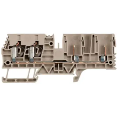 Through terminal block, plug-in connection, 0.5-6.0 mm², 2 pole, 32 A, 8 kV, dark beige, 1848350000 - 1
