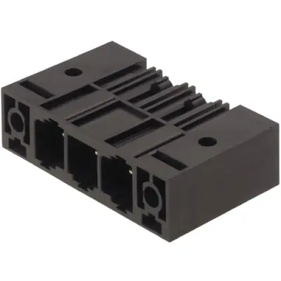 Pin header, 5 pole, pitch 10.16 mm, angled, black, 1851150000 - 1
