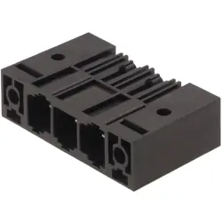 Pin header, 5 pole, pitch 10.16 mm, angled, black, 1851150000