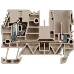 Through terminal block, spring balancer connection, 0.5-6.0 mm², 1 pole, 32 A, 8 kV, dark beige, 1854960000