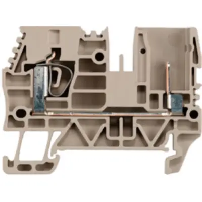 Through terminal block, spring balancer connection, 0.5-6.0 mm², 1 pole, 32 A, 8 kV, dark beige, 1854960000 - 1