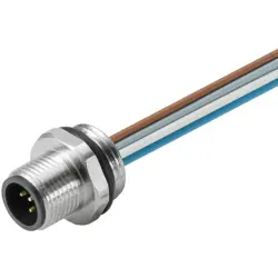 Panel plug, M12, 5 pole, strand connection, straight, 1856120000