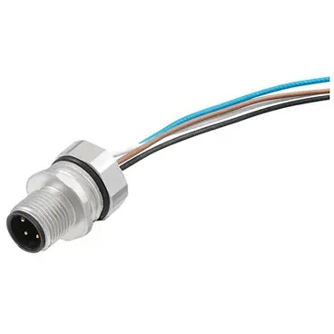Panel plug, M12, 5 pole, strand connection, straight, 1861170000 - 1