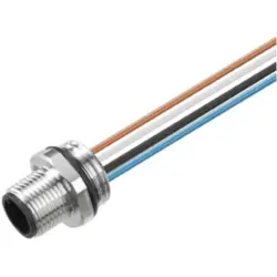 Panel plug, M12, 8 pole, strand connection, straight, 1861240000