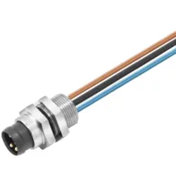 Panel plug, M8, 3 pole, strand connection, straight, 1861280000