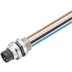 Panel plug, M8, 4 pole, strand connection, straight, 1861290000