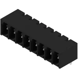 Pin header, 8 pole, pitch 3.81 mm, angled, black, 1862530000
