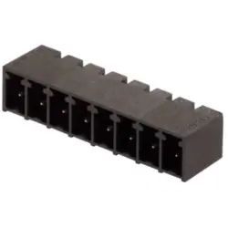 Pin header, 3 pole, pitch 3.81 mm, angled, black, 1862970000