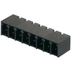 Pin header, 2 pole, pitch 3.81 mm, angled, black, 1863140000