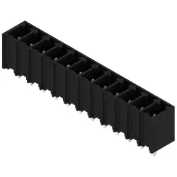 Pin header, 12 pole, pitch 3.81 mm, straight, black, 1863330000