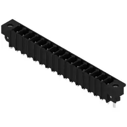 Pin header, 16 pole, pitch 3.81 mm, straight, black, 1863480000