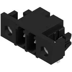 Pin header, 2 pole, pitch 3.81 mm, angled, black, 1863670000