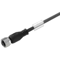 Sensor actuator cable, M12-cable socket, straight to open end, 8 pole, 10 m, PUR, black, 2 A, 1865871000