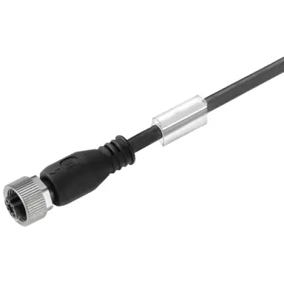 Sensor actuator cable, M12-cable socket, straight to open end, 8 pole, 15 m, PUR, black, 2 A, 1865871500 - 1