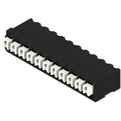 PCB terminal, 11 pole, pitch 3.81 mm, AWG 28-14, 12 A, spring-clamp connection, black, 1869450000