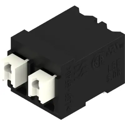 PCB terminal, 2 pole, pitch 5.08 mm, AWG 28-14, 12 A, spring-clamp connection, black, 1869670000 - 1