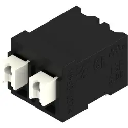 PCB terminal, 2 pole, pitch 5.08 mm, AWG 28-14, 12 A, spring-clamp connection, black, 1869670000