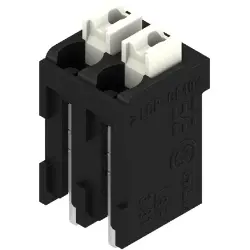 PCB terminal, 2 pole, pitch 3.81 mm, AWG 28-14, 12 A, spring-clamp connection, black, 1869890000