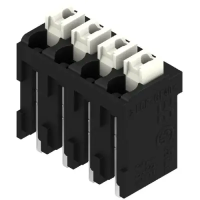 PCB terminal, 4 pole, pitch 3.81 mm, AWG 28-14, 12 A, spring-clamp connection, black, 1869910000 - 1