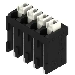 PCB terminal, 4 pole, pitch 3.81 mm, AWG 28-14, 12 A, spring-clamp connection, black, 1869910000