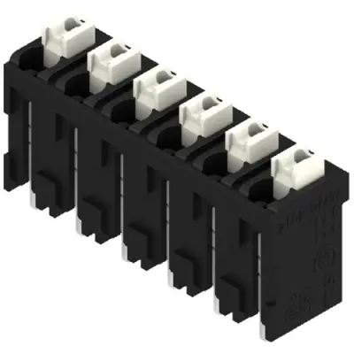 PCB terminal, 6 pole, pitch 5 mm, AWG 28-14, 12 A, spring-clamp connection, black, 1870180000 - 1