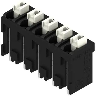 PCB terminal, 5 pole, pitch 5.08 mm, AWG 28-14, 12 A, spring-clamp connection, black, 1870240000 - 1