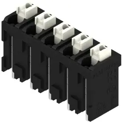 PCB terminal, 5 pole, pitch 5.08 mm, AWG 28-14, 12 A, spring-clamp connection, black, 1870240000