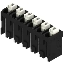PCB terminal, 6 pole, pitch 5.08 mm, AWG 28-14, 12 A, spring-clamp connection, black, 1870250000