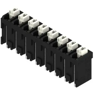 PCB terminal, 8 pole, pitch 5.08 mm, AWG 28-14, 12 A, spring-clamp connection, black, 1870270000 - 1