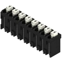 PCB terminal, 8 pole, pitch 5.08 mm, AWG 28-14, 12 A, spring-clamp connection, black, 1870270000