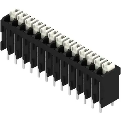 PCB terminal, 13 pole, pitch 3.5 mm, AWG 28-14, 12 A, spring-clamp connection, black, 1870350000 - 1