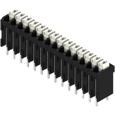 PCB terminal, 14 pole, pitch 3.5 mm, AWG 28-14, 12 A, spring-clamp connection, black, 1870360000 - 1