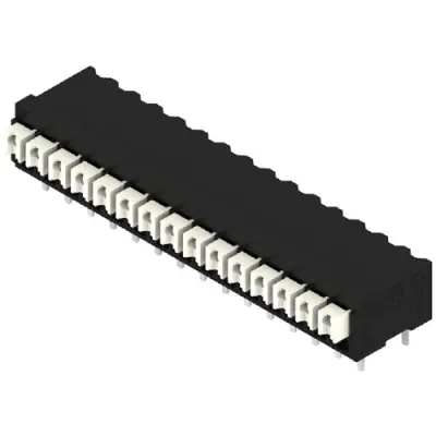 PCB terminal, 15 pole, pitch 3.5 mm, AWG 28-14, 12 A, spring-clamp connection, black, 1870400000 - 1