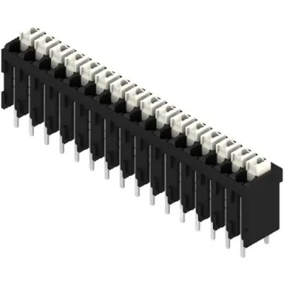 PCB terminal, 16 pole, pitch 3.5 mm, AWG 28-14, 12 A, spring-clamp connection, black, 1870510000 - 1