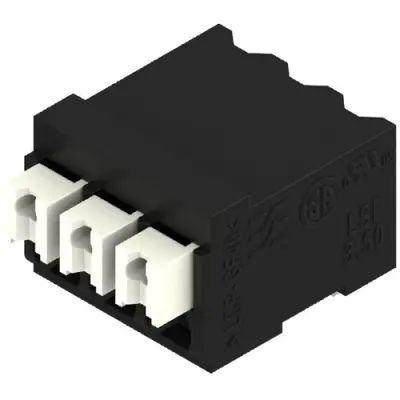 PCB terminal, 3 pole, pitch 3.5 mm, AWG 28-14, 12 A, spring-clamp connection, black, 1870530000 - 1