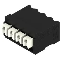 PCB terminal, 4 pole, pitch 3.5 mm, AWG 28-14, 12 A, spring-clamp connection, black, 1870550000