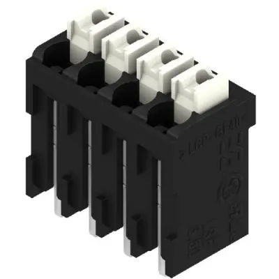 PCB terminal, 4 pole, pitch 3.5 mm, AWG 28-14, 12 A, spring-clamp connection, black, 1870660000 - 1