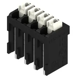 PCB terminal, 4 pole, pitch 3.5 mm, AWG 28-14, 12 A, spring-clamp connection, black, 1870660000