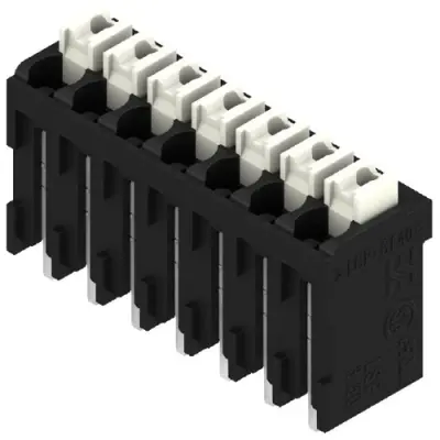 PCB terminal, 7 pole, pitch 3.5 mm, AWG 28-14, 12 A, spring-clamp connection, black, 1870690000 - 1