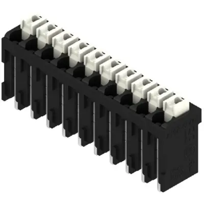 PCB terminal, 10 pole, pitch 3.5 mm, AWG 28-14, 12 A, spring-clamp connection, black, 1870720000 - 1
