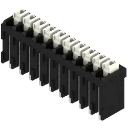 PCB terminal, 10 pole, pitch 3.5 mm, AWG 28-14, 12 A, spring-clamp connection, black, 1870720000
