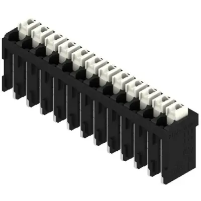 PCB terminal, 12 pole, pitch 3.5 mm, AWG 28-14, 12 A, spring-clamp connection, black, 1870740000 - 1